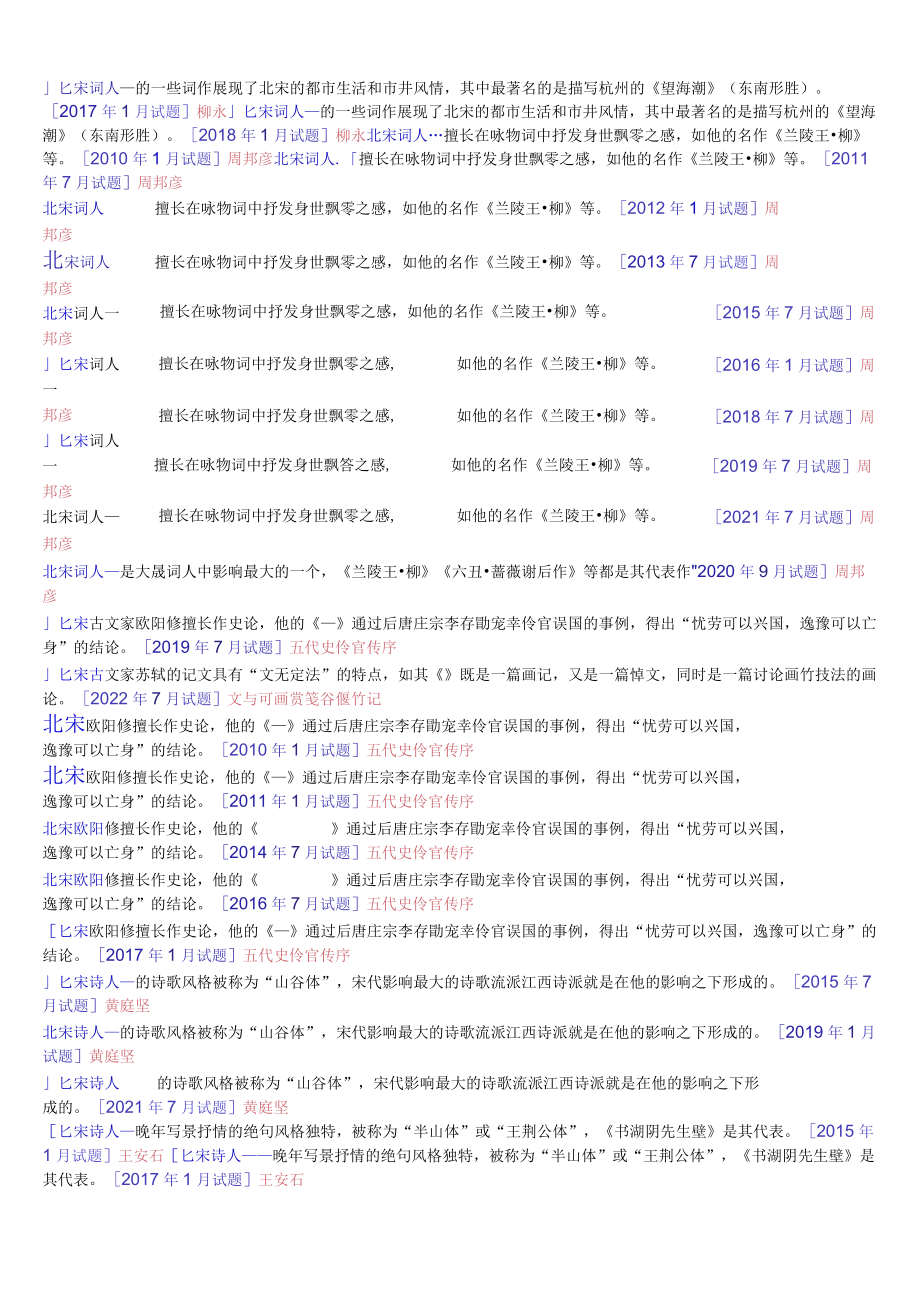 [2022秋期]2410国开电大专科《中国古代文学(B)2》十年期末考试题库(分题型分排序版).docx_第2页