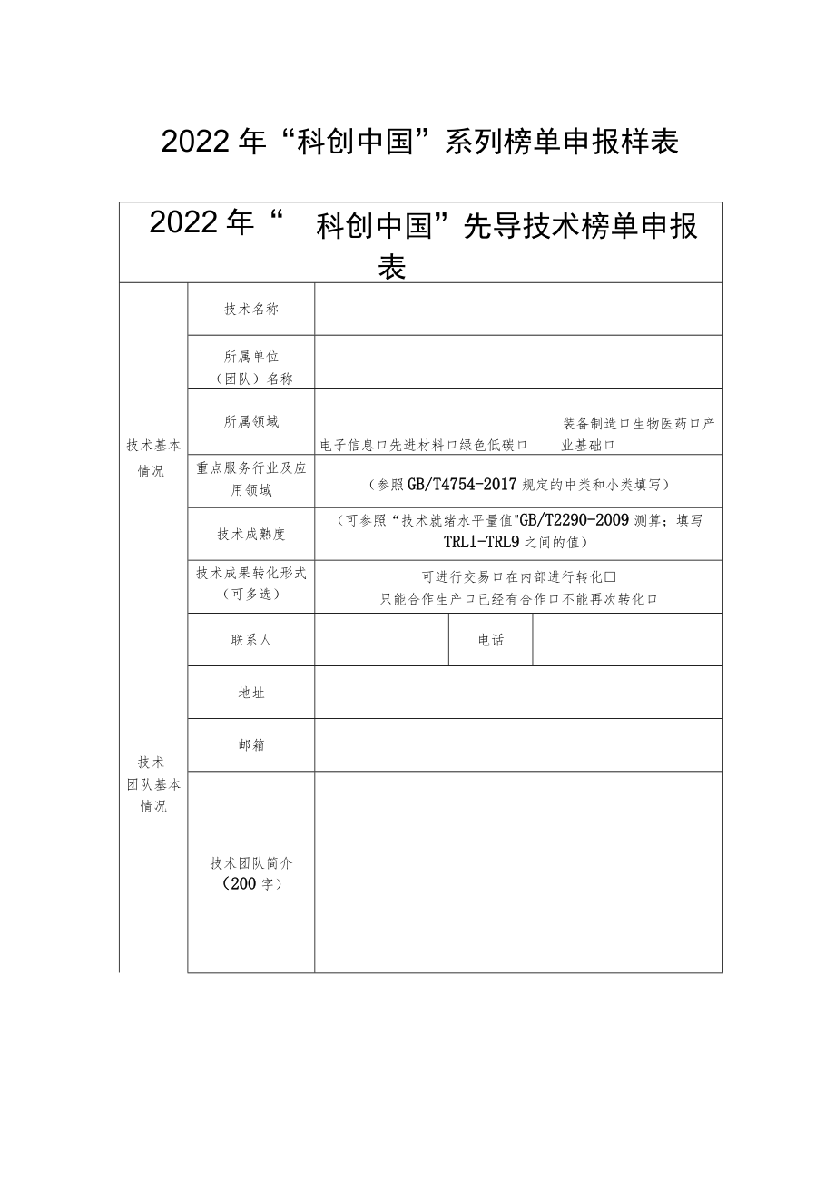 2022年“科创中国”系列榜单申报样表.docx_第1页