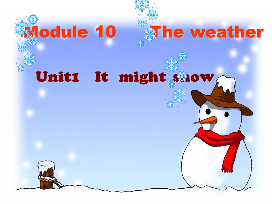 英语 外研(新标准)版 八级英语上册Module10 Unit1 It mightsnow课件.ppt_第1页