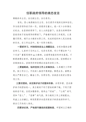 任职政府领导的表态发言.docx