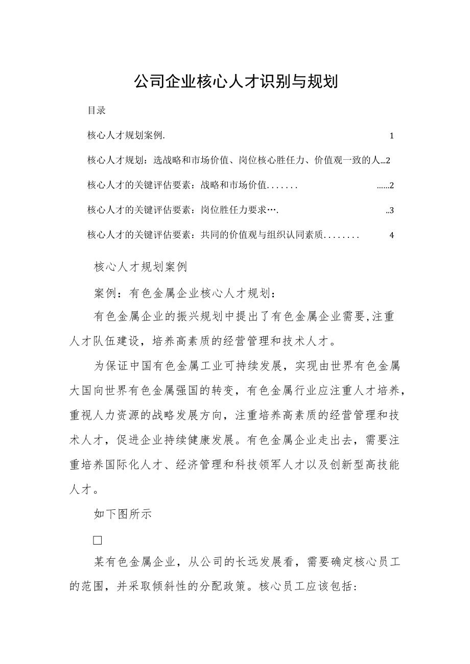 公司企业核心人才识别与规划.docx_第1页