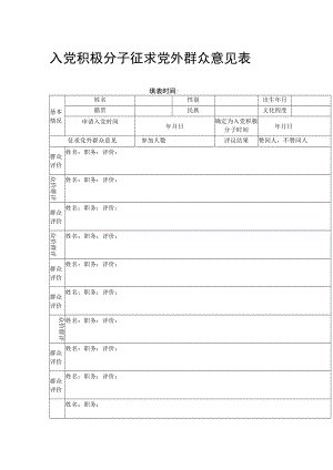 入党积极分子征求党外群众意见表.docx