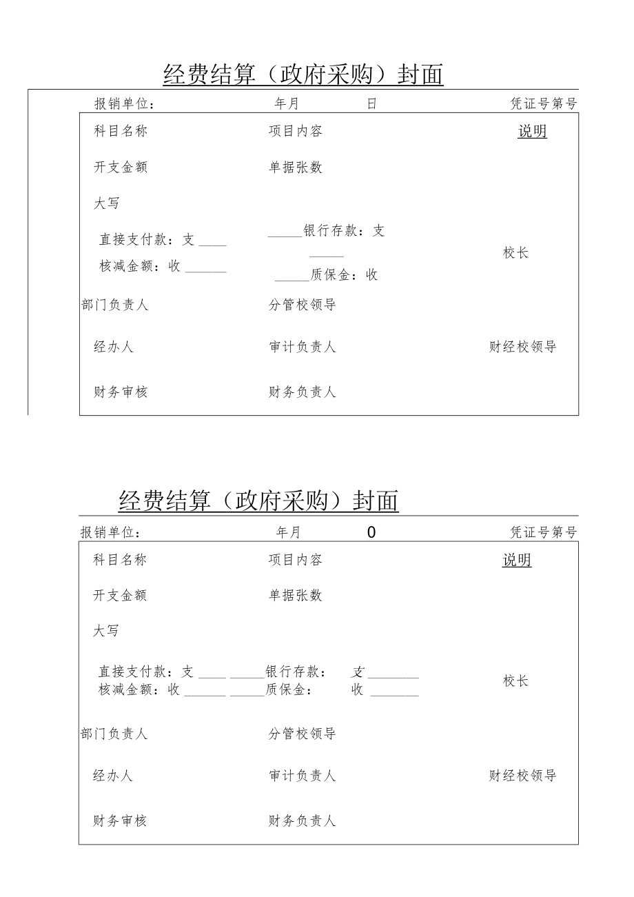 XX医药职业学院经费结算（政府采购）封面.docx_第1页