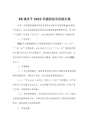 XX镇关于2022年庭院经济实施方案.docx