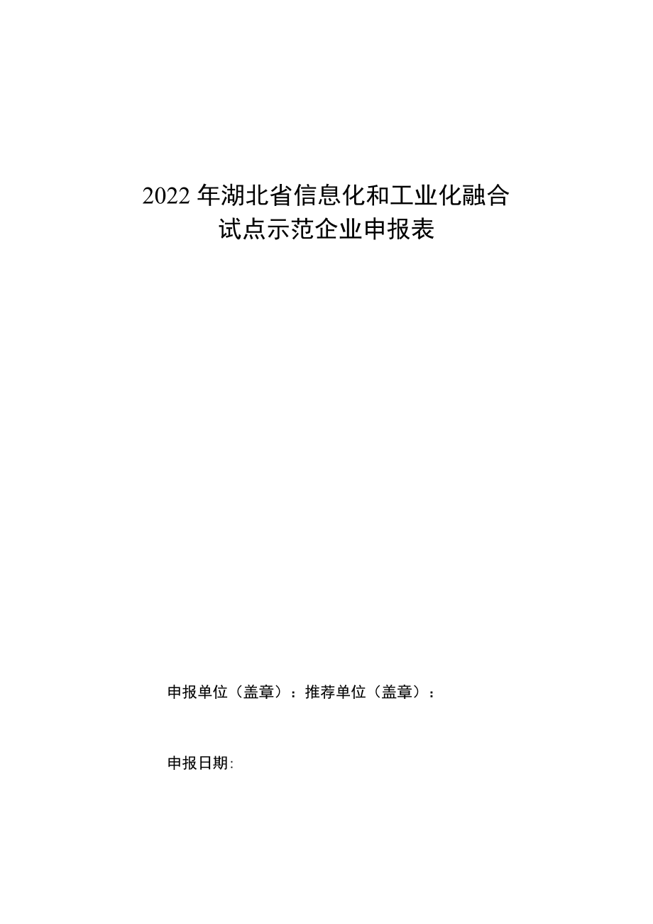 2022年湖北省信息化和工业化融合试点示范企业推荐表、申报表、企业两化融合总结报告要求.docx_第2页