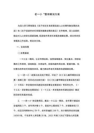 “一老一小”整体解决方案.docx