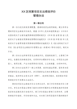 XX区预算项目支出绩效评价管理办法（全套）.docx