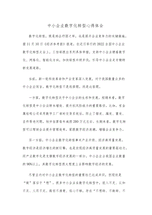 中小企业数字化转型心得体会.docx