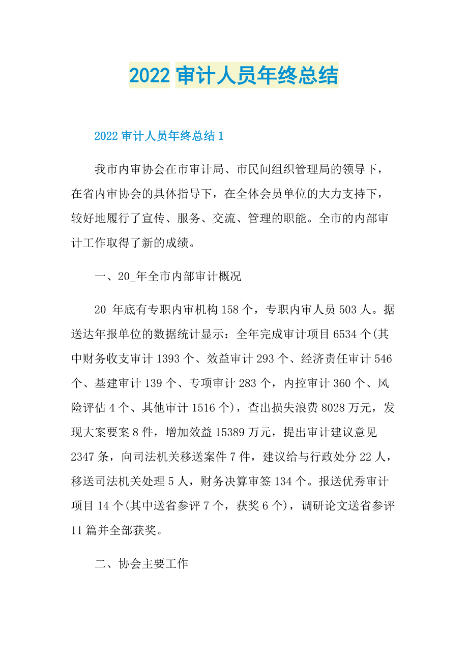 2022审计人员年终总结.doc_第1页