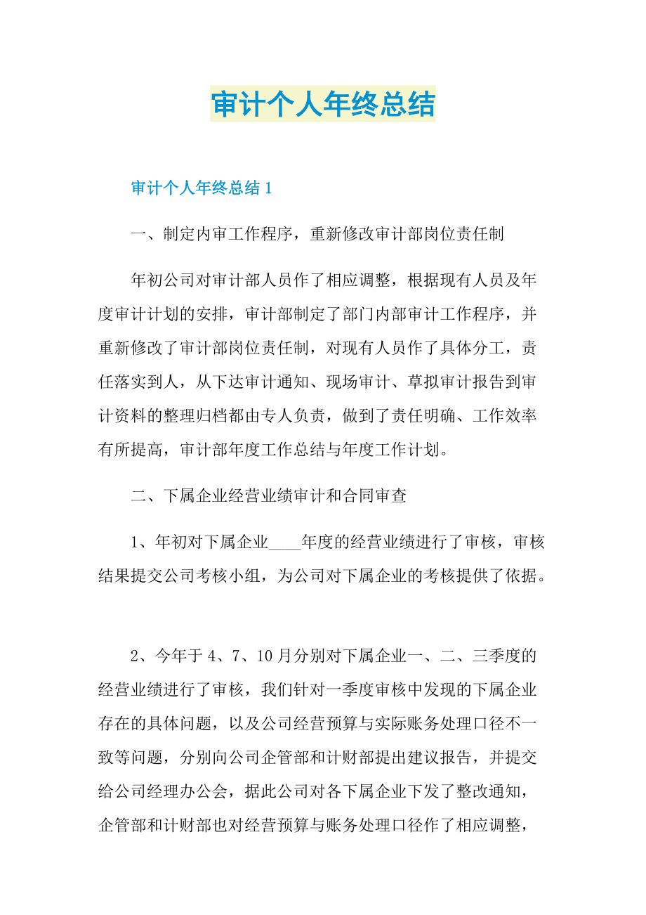 审计个人年终总结.doc_第1页