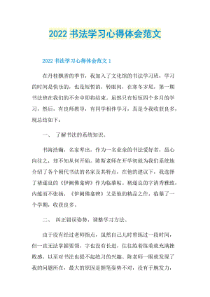 2022书法学习心得体会范文.doc