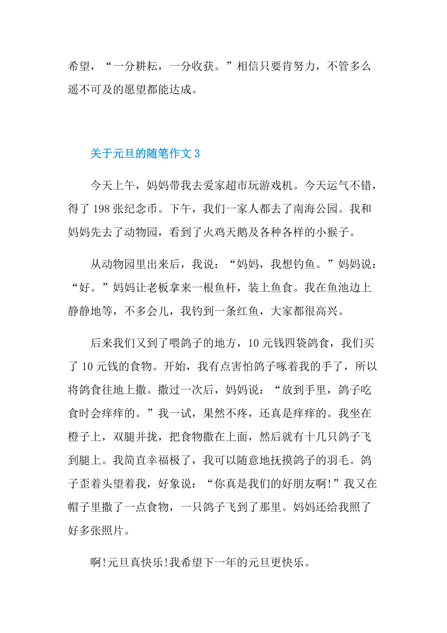 关于元旦的随笔作文300字.doc_第3页