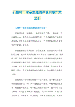 石榴籽一家亲主题团课观后感作文2021.doc