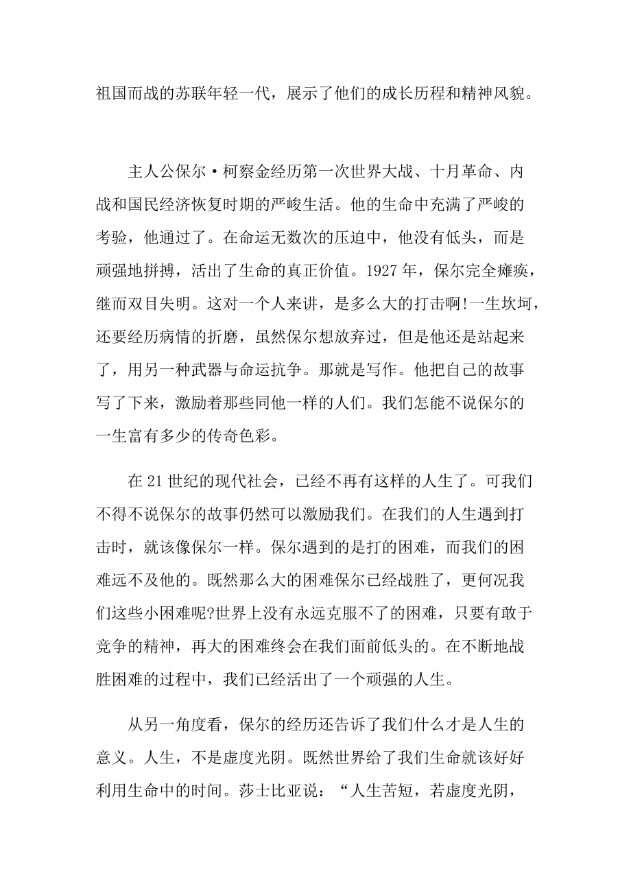 钢铁是怎样炼成的读后感启示2022_1.doc_第3页