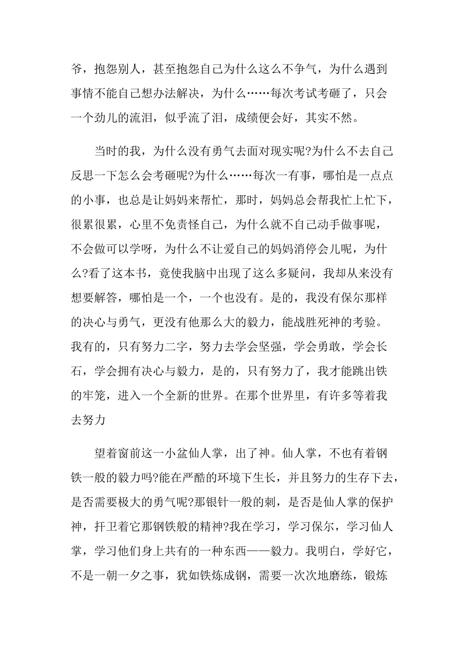 2022最新钢铁是怎样炼成的读后感_1.doc_第2页