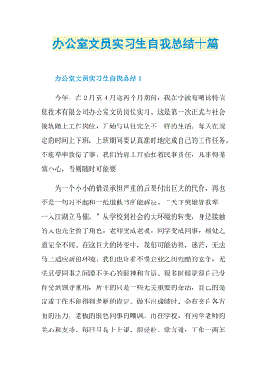 办公室文员实习生自我总结十篇.doc