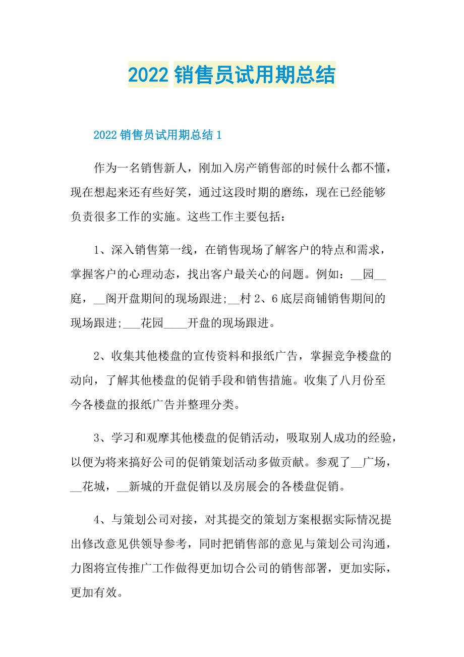 2022销售员试用期总结.doc_第1页