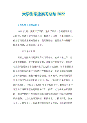 大学生毕业实习总结2022.doc