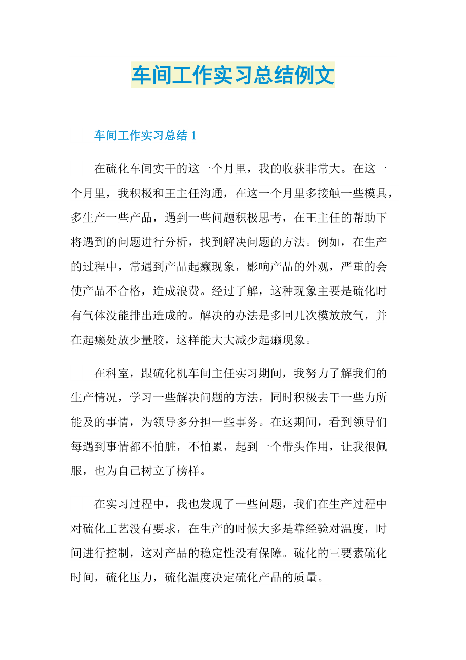 车间工作实习总结例文.doc_第1页