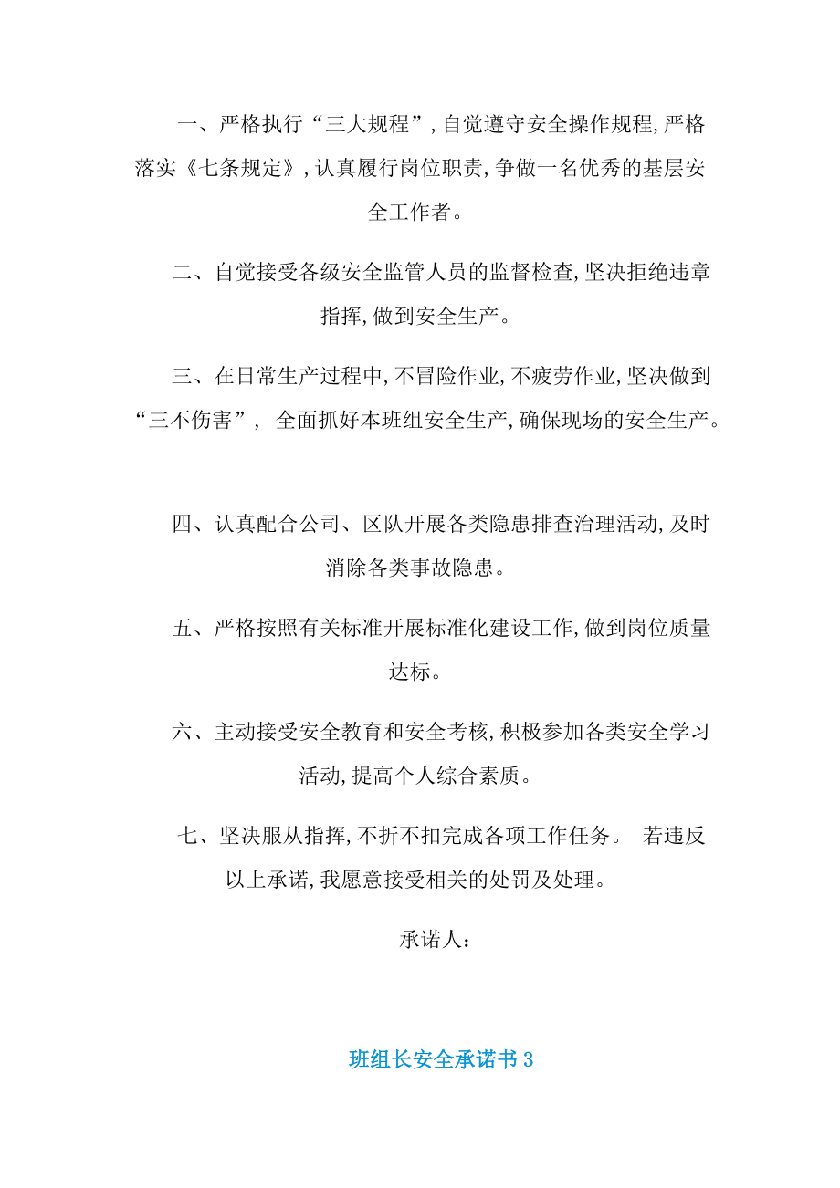 班组长安全承诺书六篇.doc_第3页