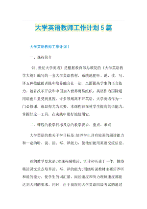 大学英语教师工作计划5篇.doc