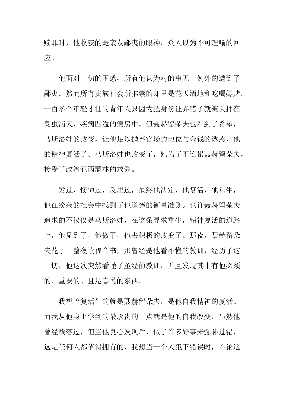 复活经典小说读书心得.doc_第2页