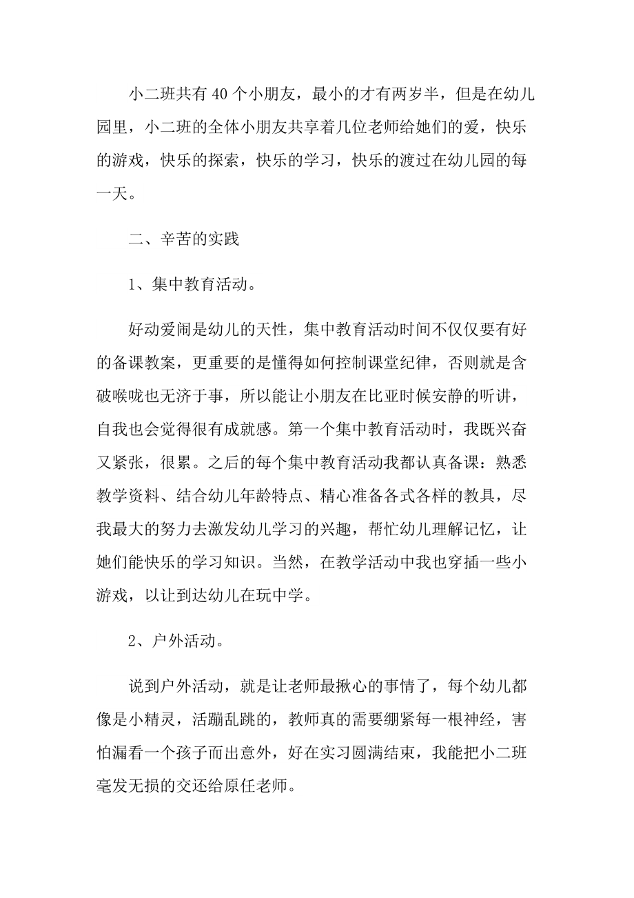 毕业实习幼师自我总结十篇.doc_第2页