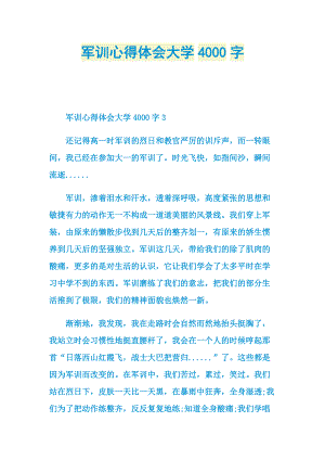 军训心得体会大学4000字.doc