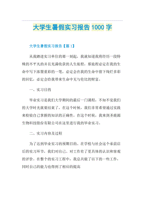 大学生暑假实习报告1000字.doc