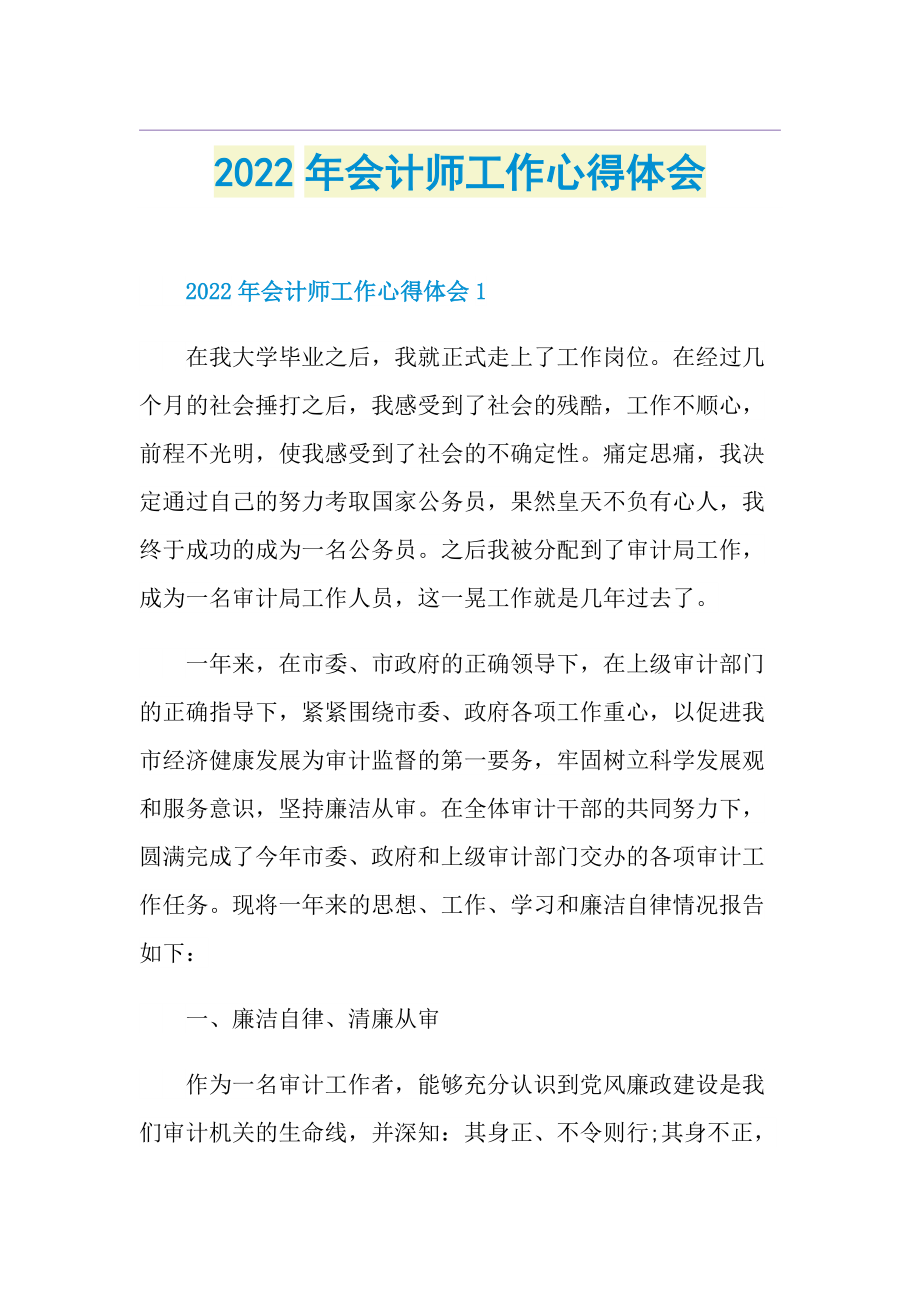 2022年会计师工作心得体会.doc_第1页