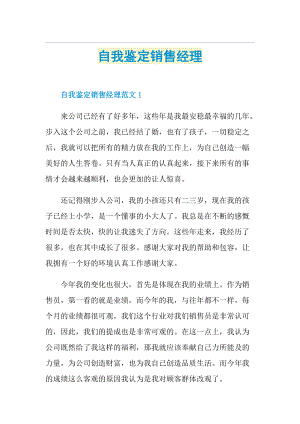 自我鉴定销售经理.doc