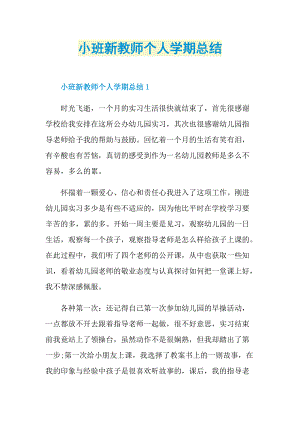 工作总结_小班新教师个人学期总结.doc