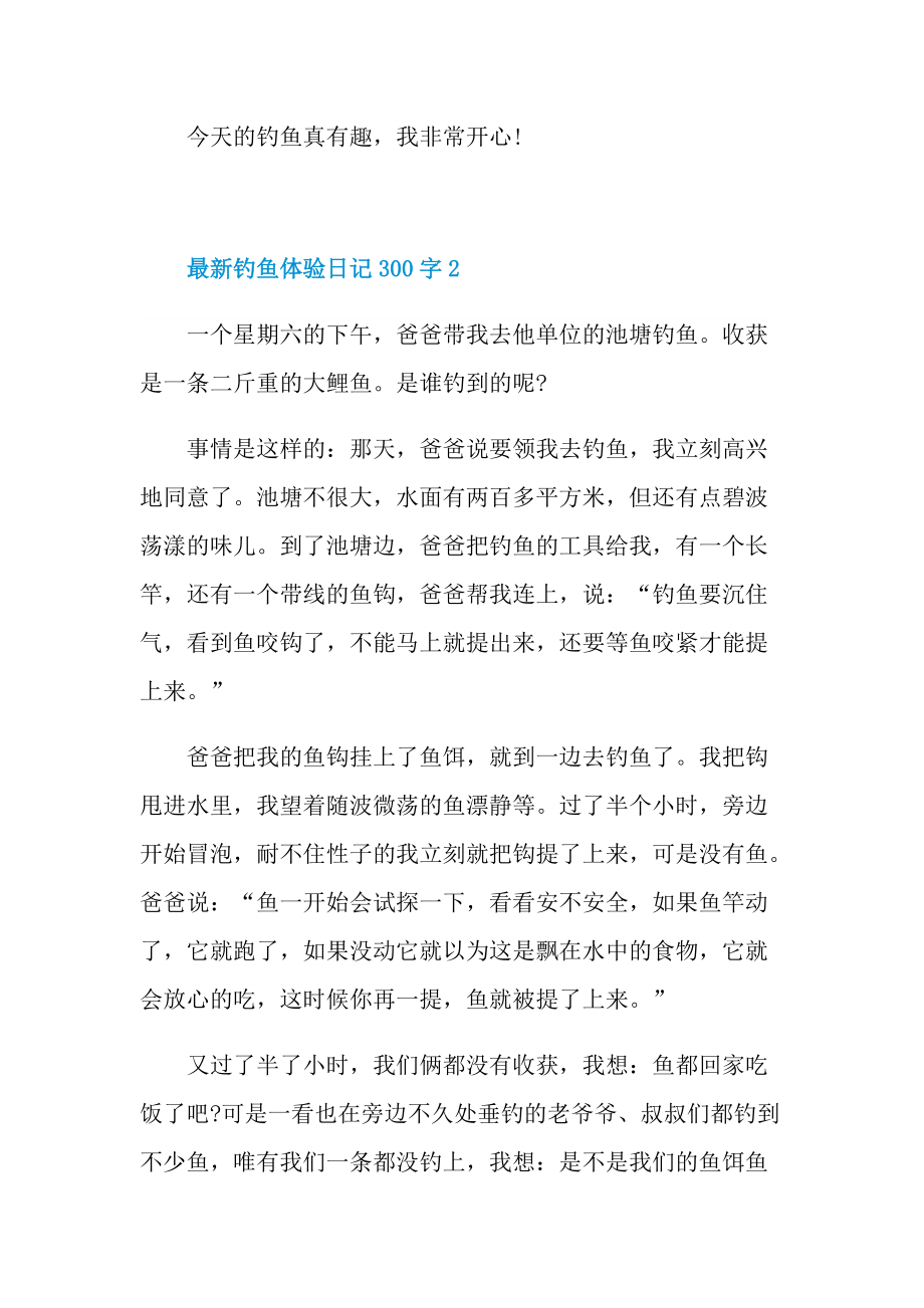 最新钓鱼体验日记300字.doc_第2页