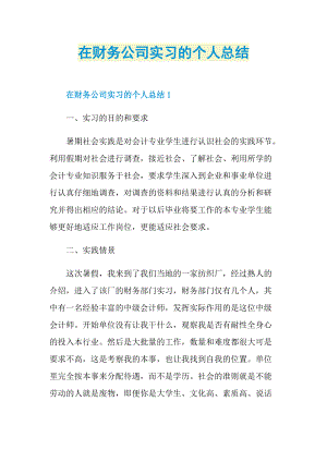 实习总结_在财务公司实习的个人总结.doc