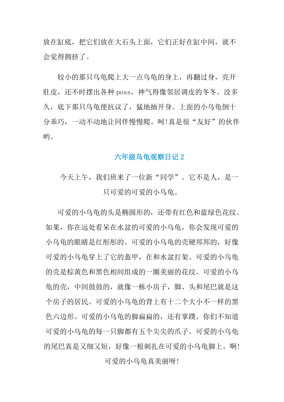 六年级乌龟观察日记七篇.doc_第2页