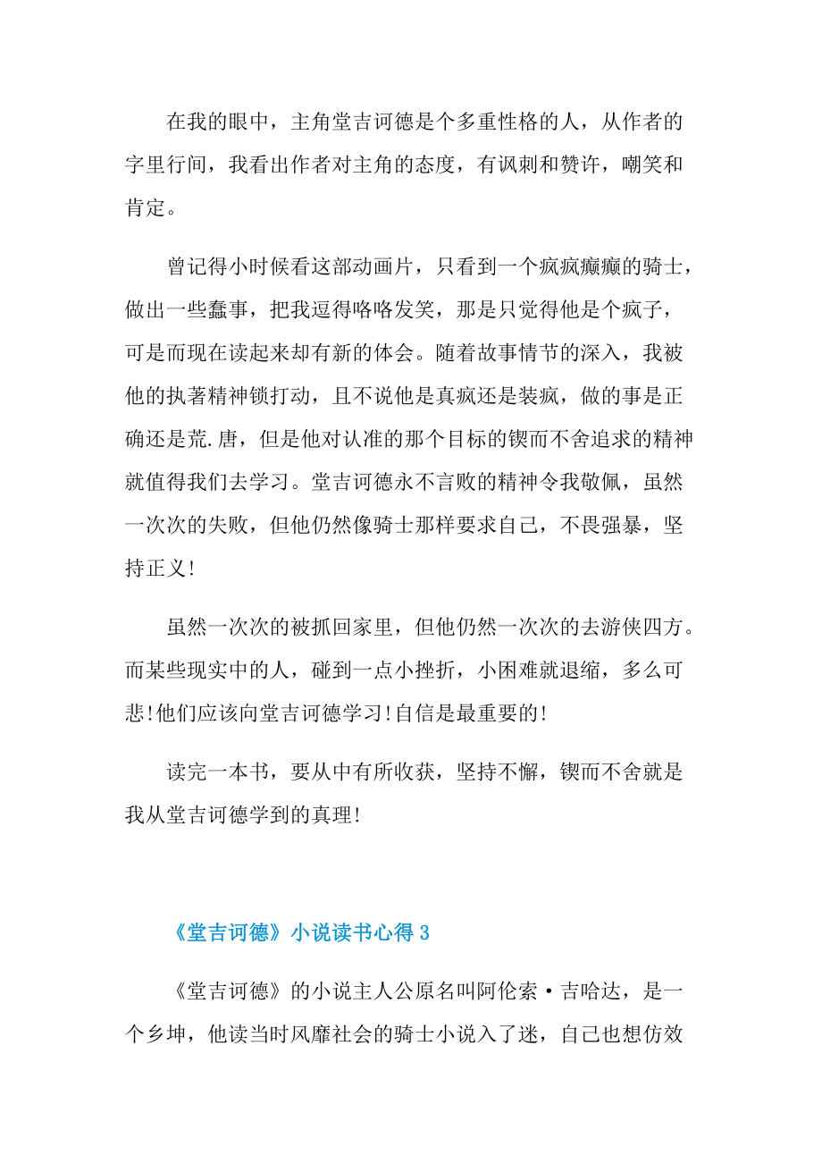 《堂吉诃德》小说读书心得.doc_第3页