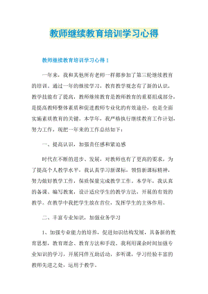 教师继续教育培训学习心得.doc