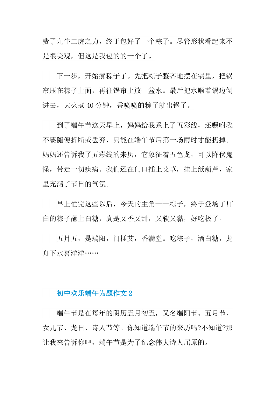 初中欢乐端午为题作文.doc_第2页