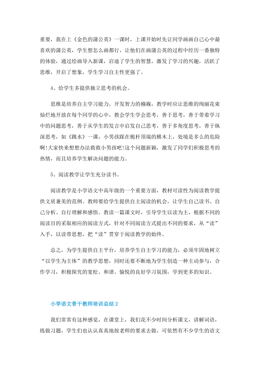 小学语文骨干教师培训总结.doc_第2页