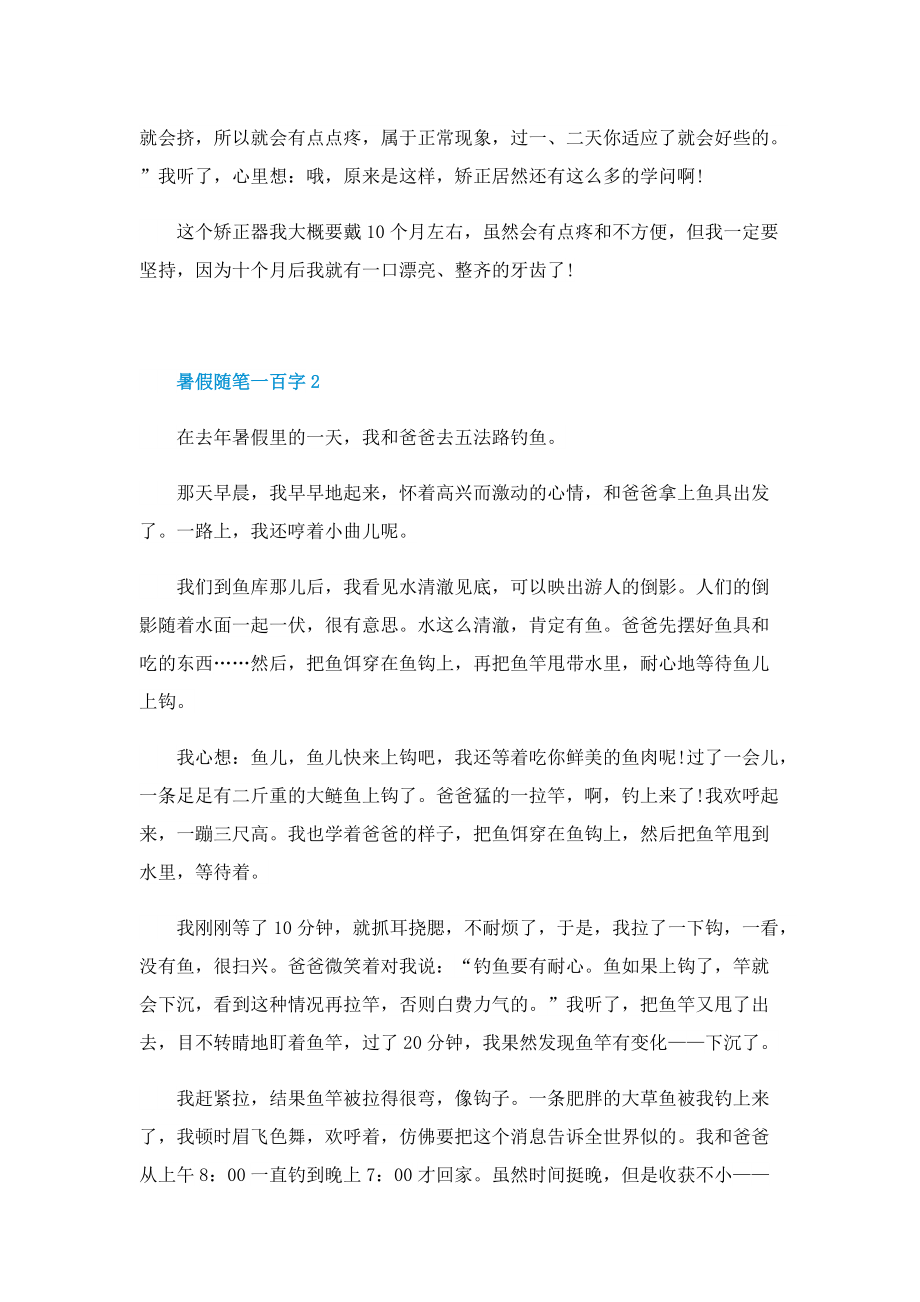 暑假随笔一百字.doc_第2页