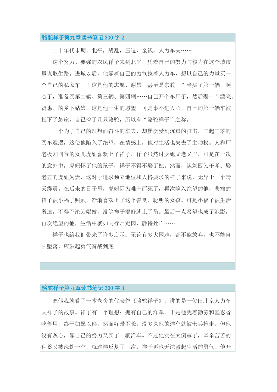 骆驼祥子第九章读书笔记300字.doc_第2页