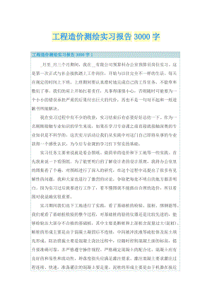 工程造价测绘实习报告3000字.doc