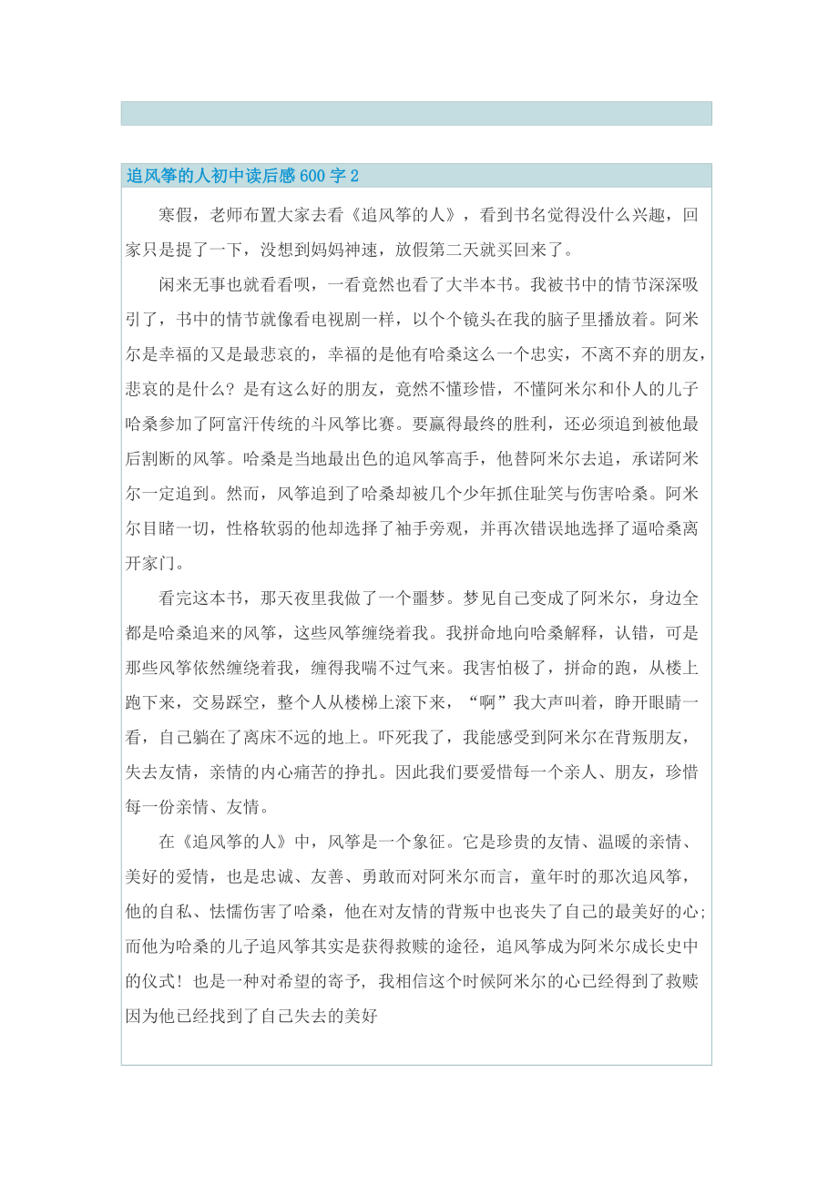 追风筝的人初中读后感600字_1.doc_第2页