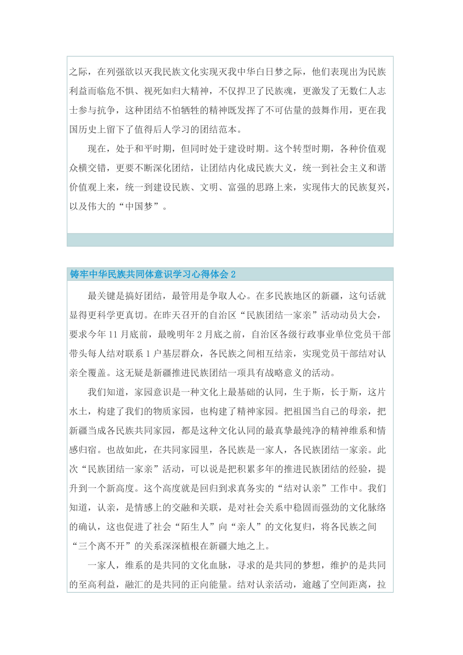 铸牢中华民族共同体意识学习心得体会（7篇）.doc_第2页