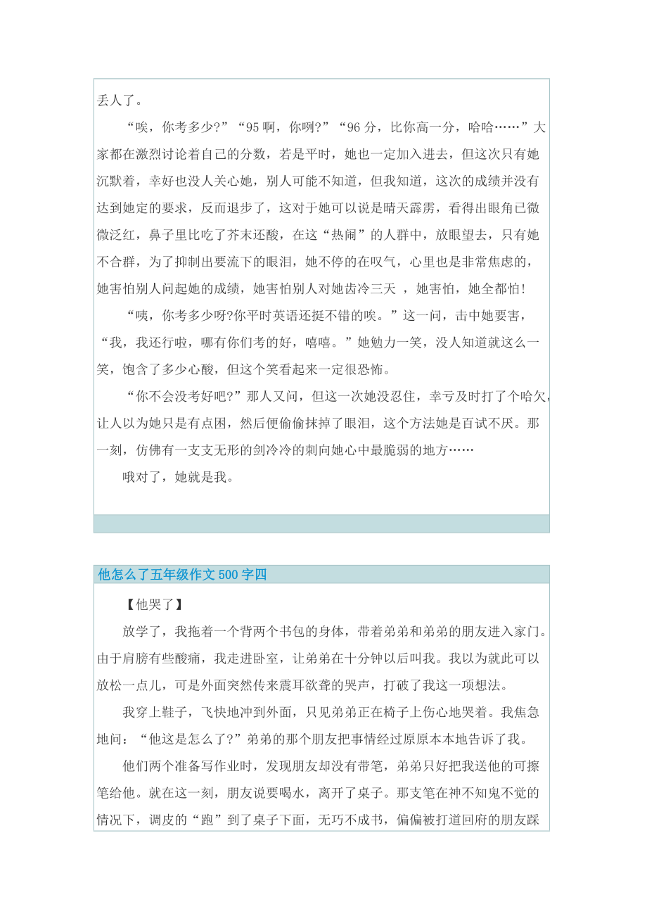 他怎么了五年级下册单元作文500字12篇.doc_第3页