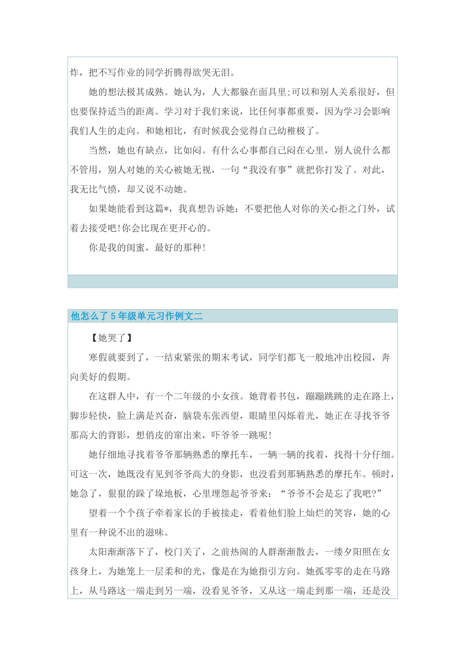 他怎么了5年级单元习作例文.doc_第2页