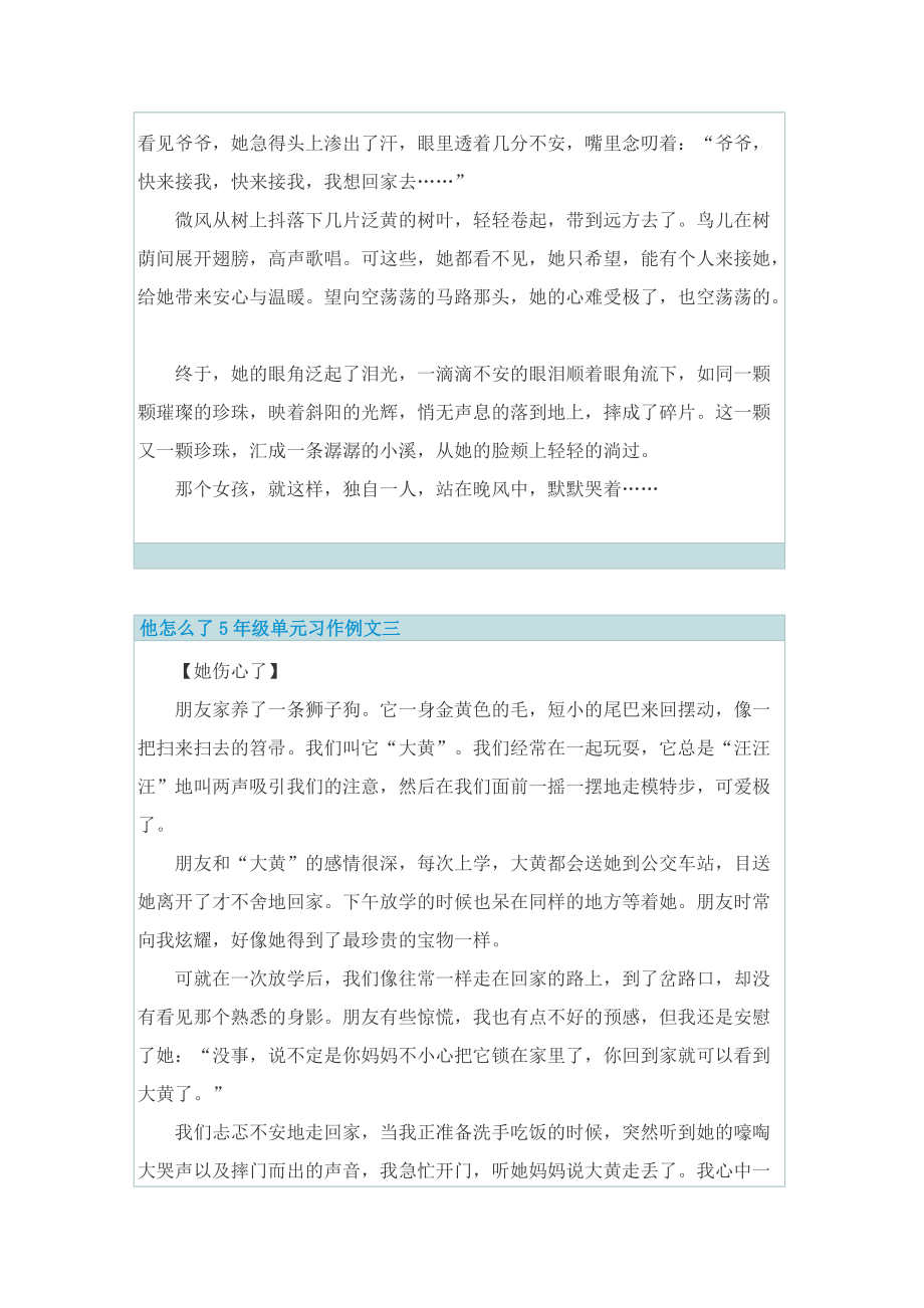 他怎么了5年级单元习作例文.doc_第3页