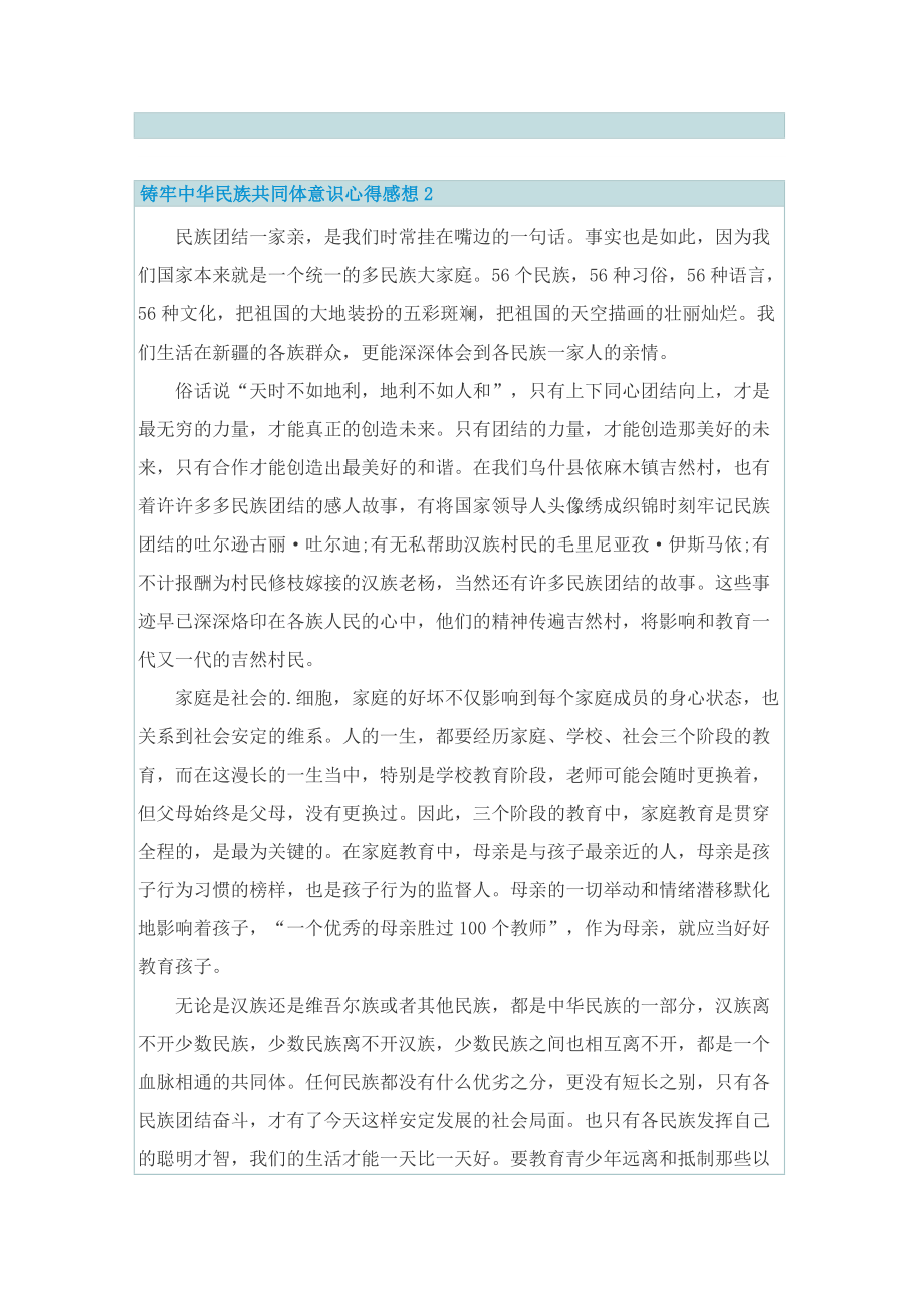 关于铸牢中华民族共同体意识心得感想（精选版）.doc_第2页