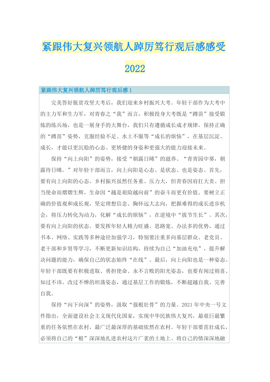 紧跟伟大复兴领航人踔厉笃行观后感感受2022.doc_第1页