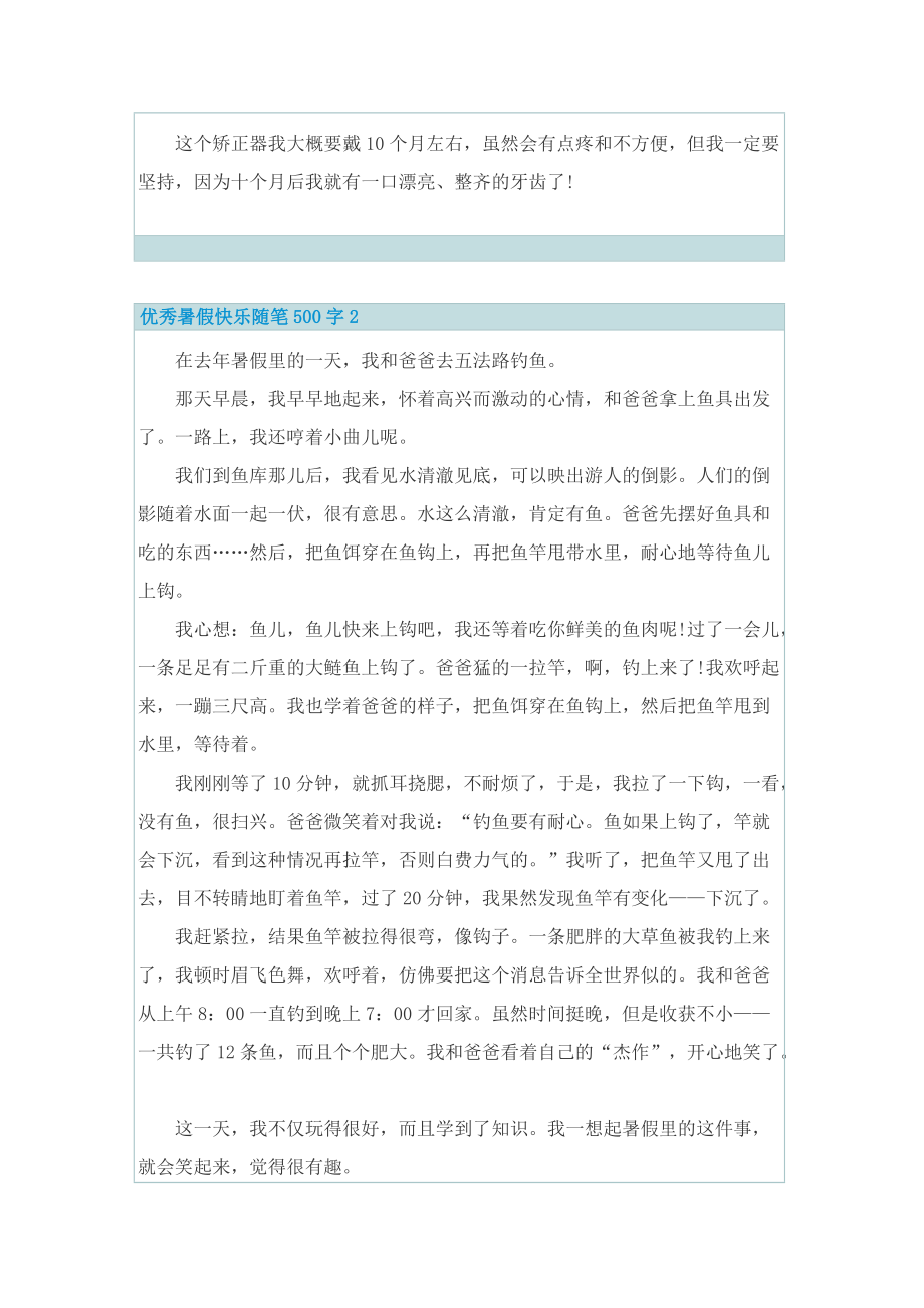 优秀暑假快乐随笔500字.doc_第2页